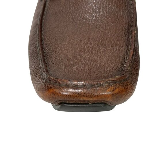 Bally Mens Waldan Driving Loafer Shoes Brown Leather Red Cream Stripe Size US 9? - Picture 13 of 16